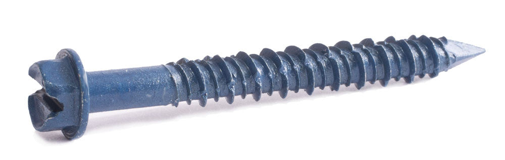 1/4 x 5 Slotted Hex Concrete Screw Blue