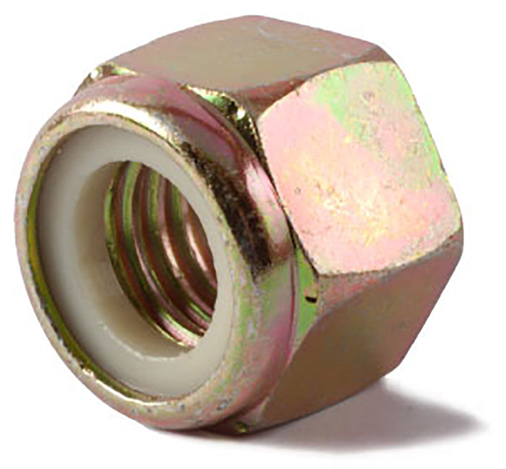 3/8-24 Grade 8 Nylon Insert Locknut Yellow Zinc Plated
