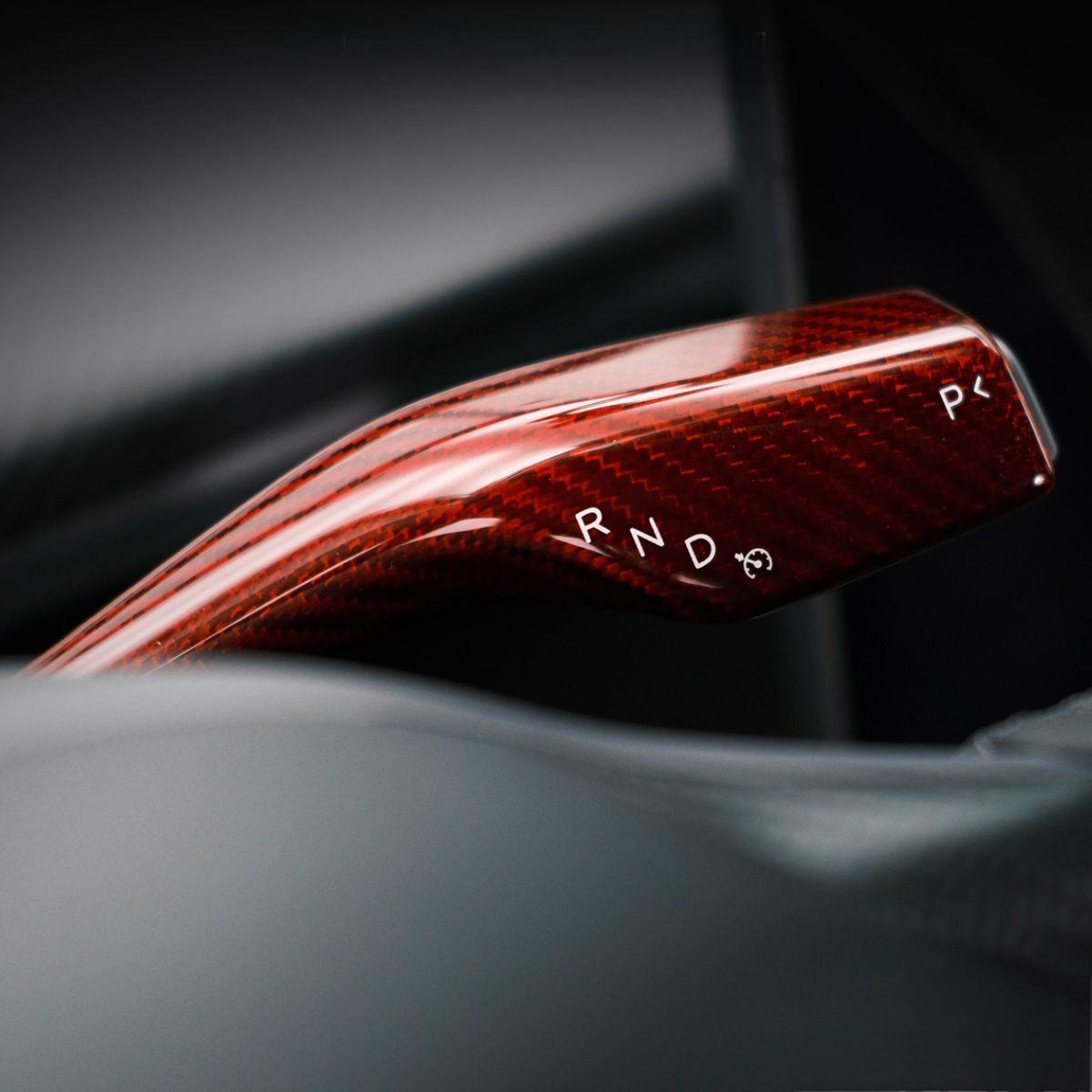 TESERY Model 3 / Y Turn Signal Stalk Cover - Dry Carbon Fiber Interior Mods