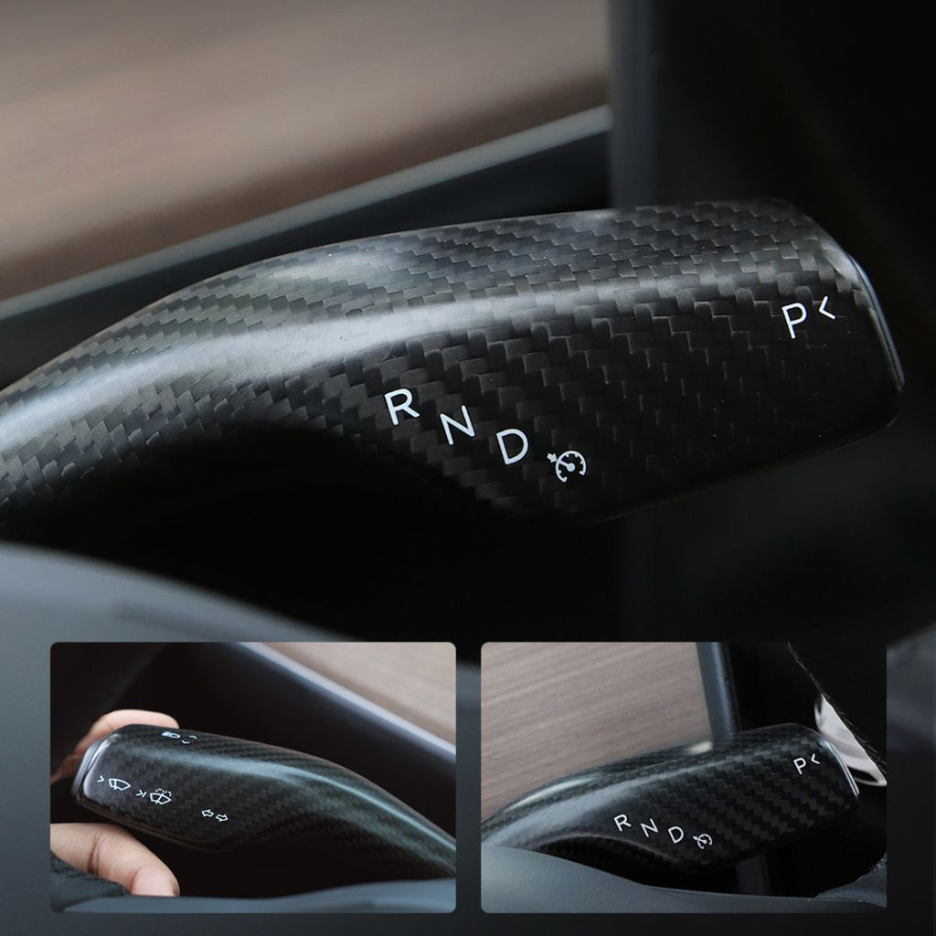 TESERY Model 3 / Y Turn Signal Stalk Cover - Dry Carbon Fiber Interior Mods