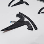 Model 3 / Y T Logo Overlay Front & Rear - Real Carbon Fiber Exterior