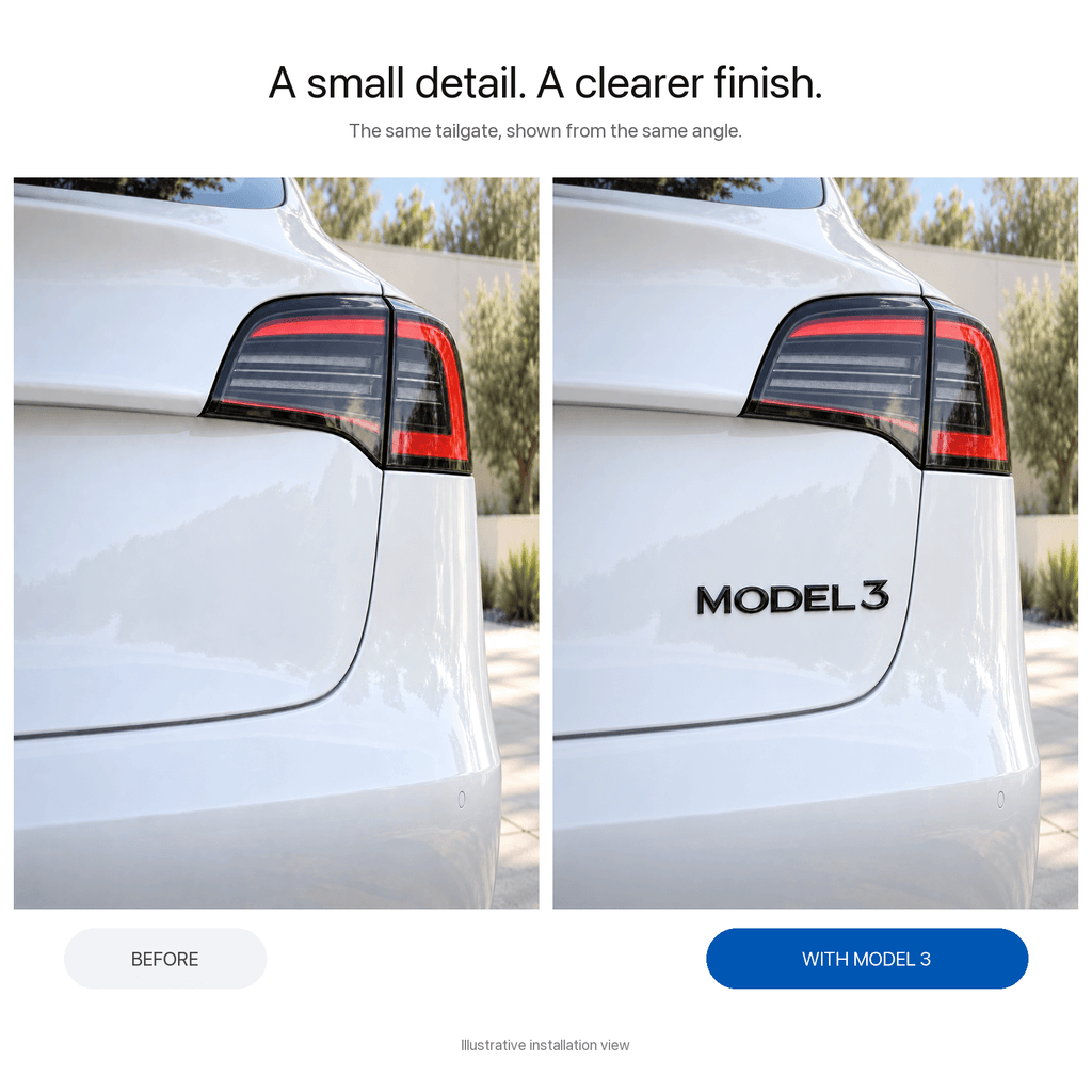 Model Name Tailgate Emblem for Tesla Model 3/Y/S/X