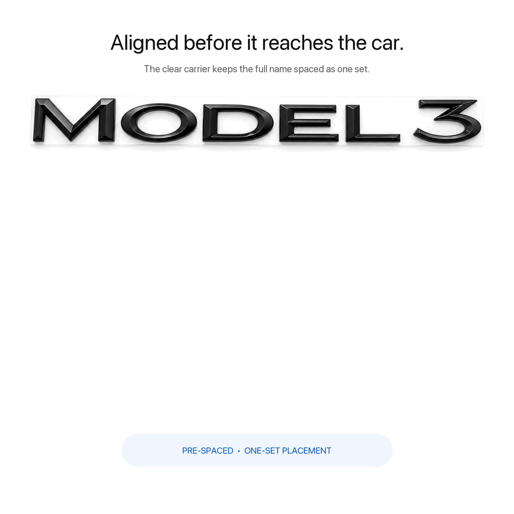 Model Name Tailgate Emblem for Tesla Model 3/Y/S/X