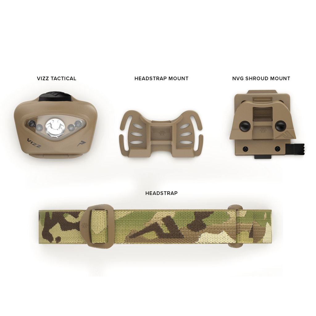 Princeton Tec Vizz Tactical MPLS - 550 Lumens Headlamp - Made in USA