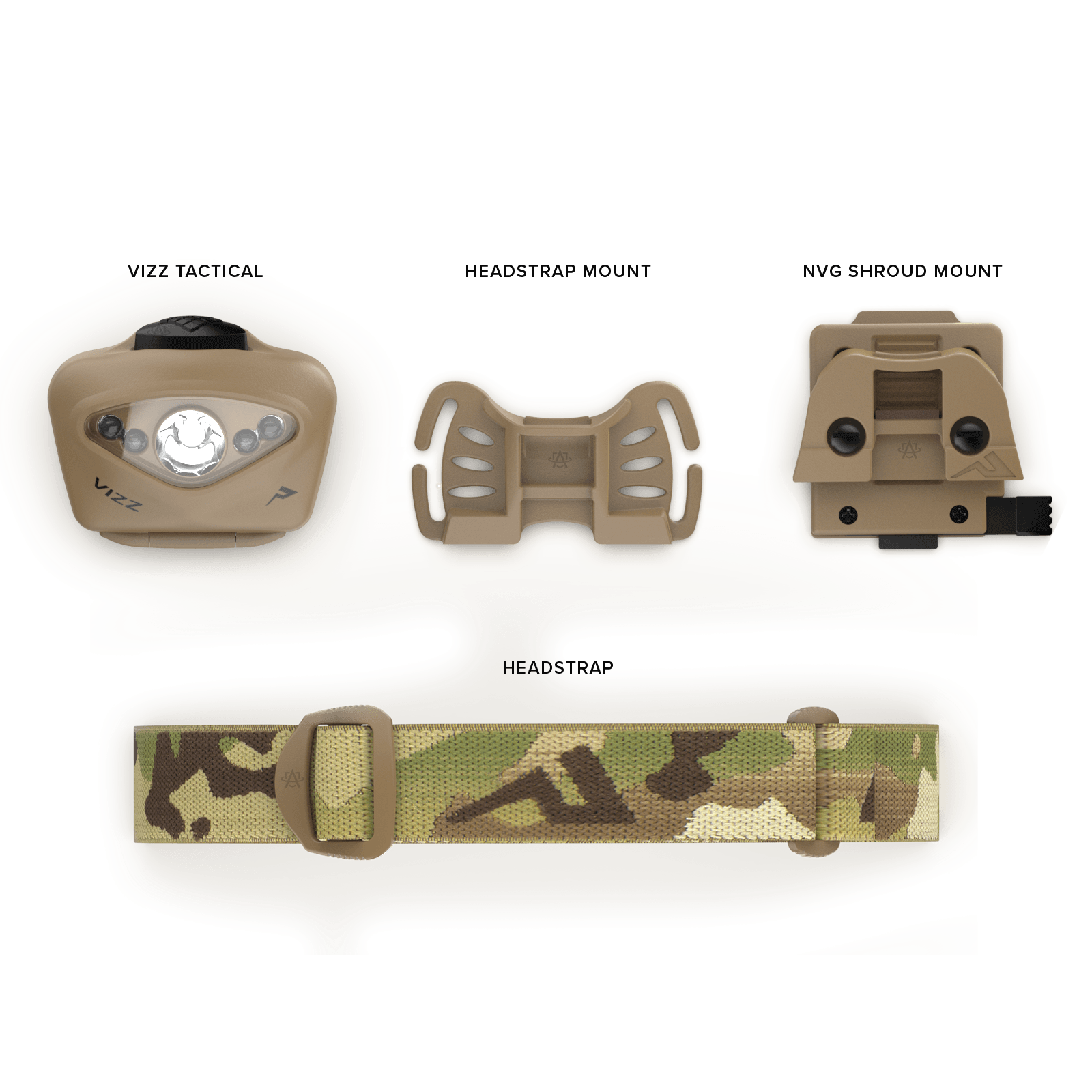 Princeton Tec Vizz Tactical MPLS - 550 Lumens Headlamp - Made in USA