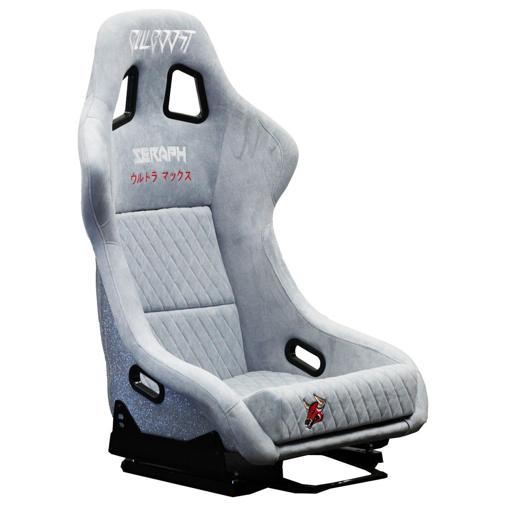 Nardo Gray Bull Boost Adjustable Racing Lowered Ultra Max Bucket Seat with Slider Rails