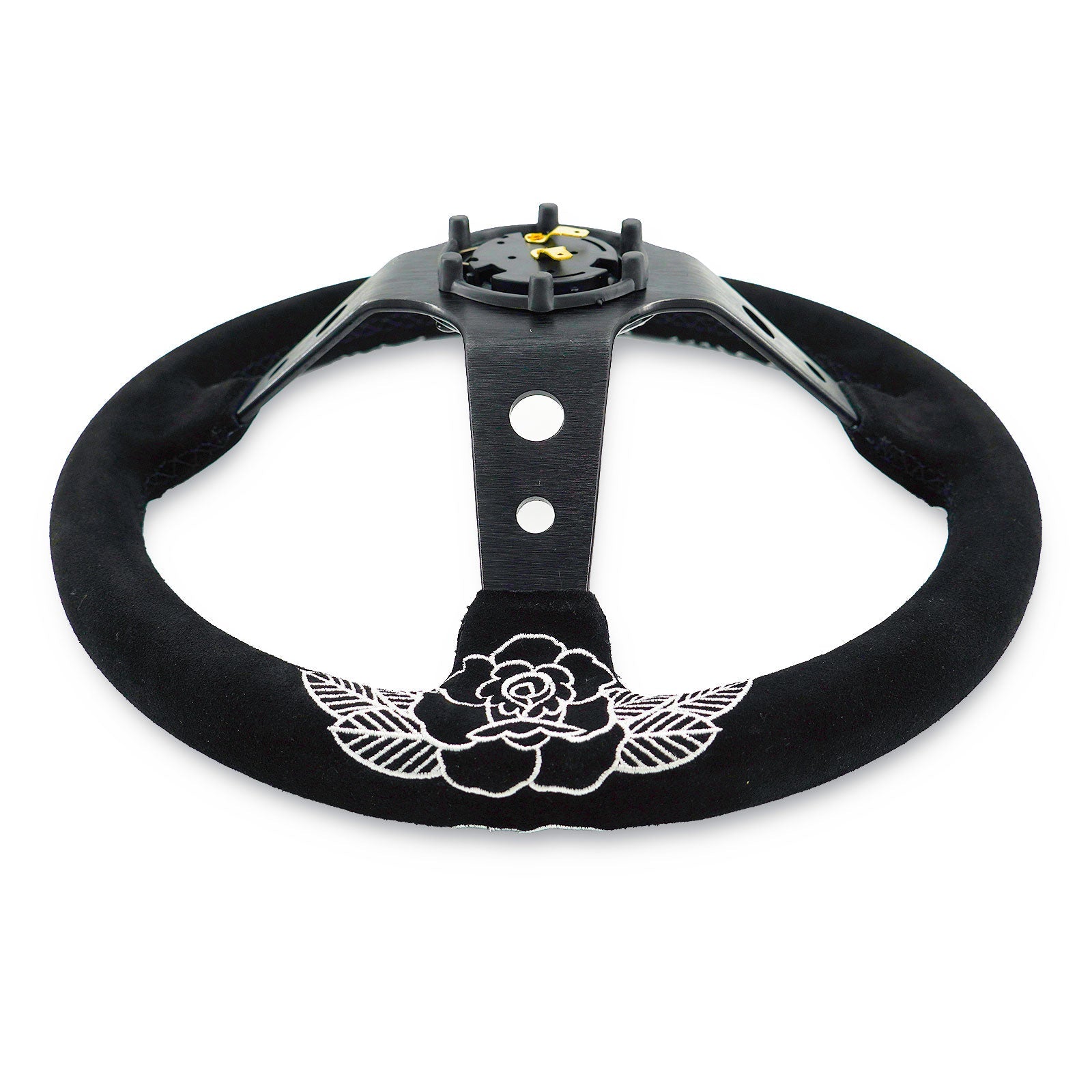 BW Rose Deep Dish Steering Wheel + Short Hub Adapter Kit For Honda Acura