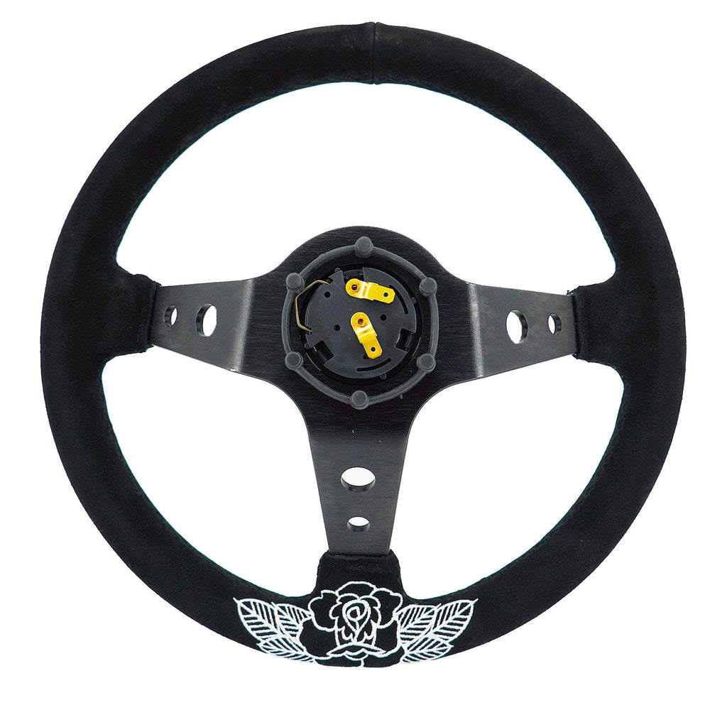 BW Rose Steering Wheel + Hub Adapter Kit For 96-06 Civic Prelude, S2000, Accord, RSX