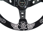 BW Rose Deep Dish Steering Wheel + Short Hub Adapter Kit For Honda Acura