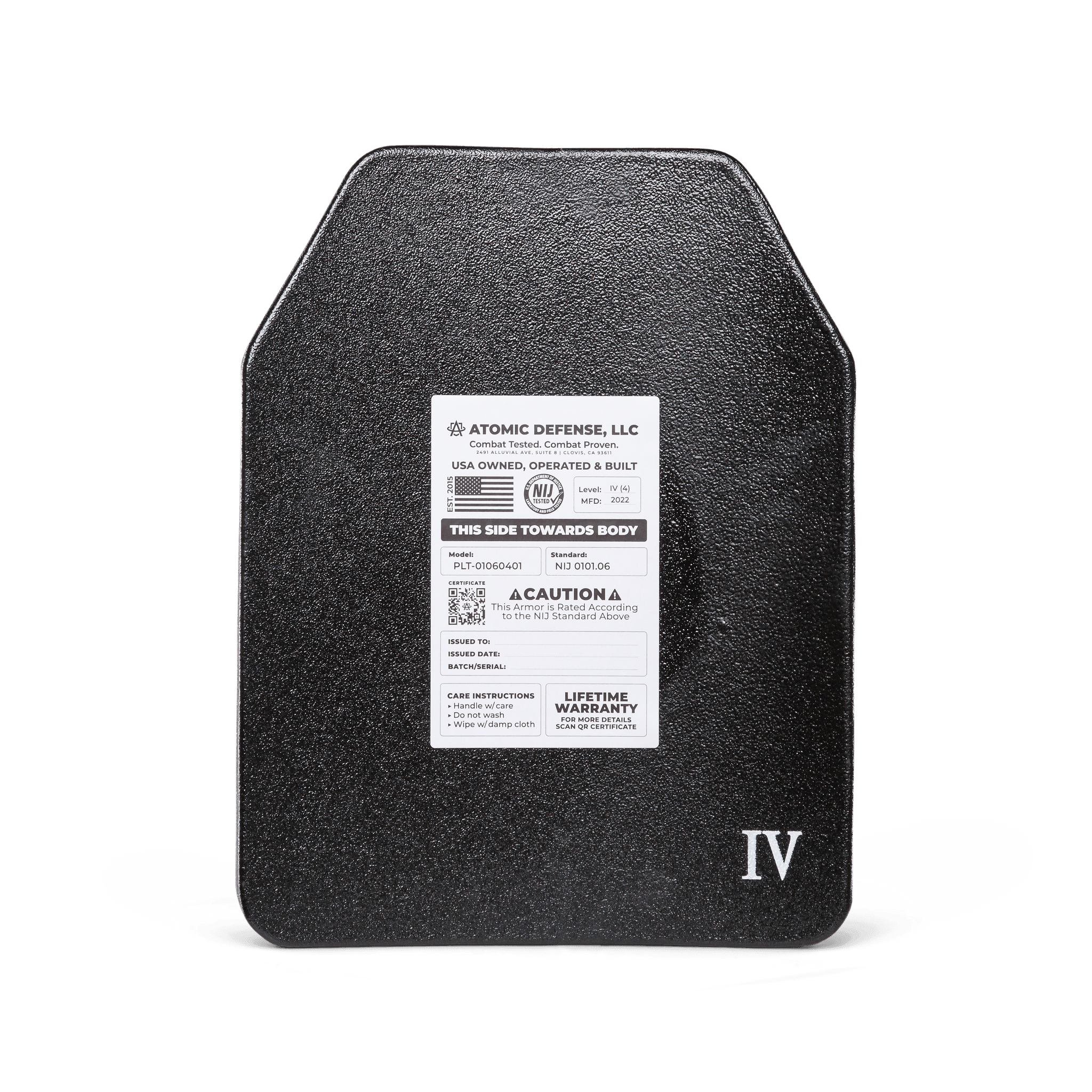 NIJ Level IV Body Armor Plate - ESAPI/XSAPI