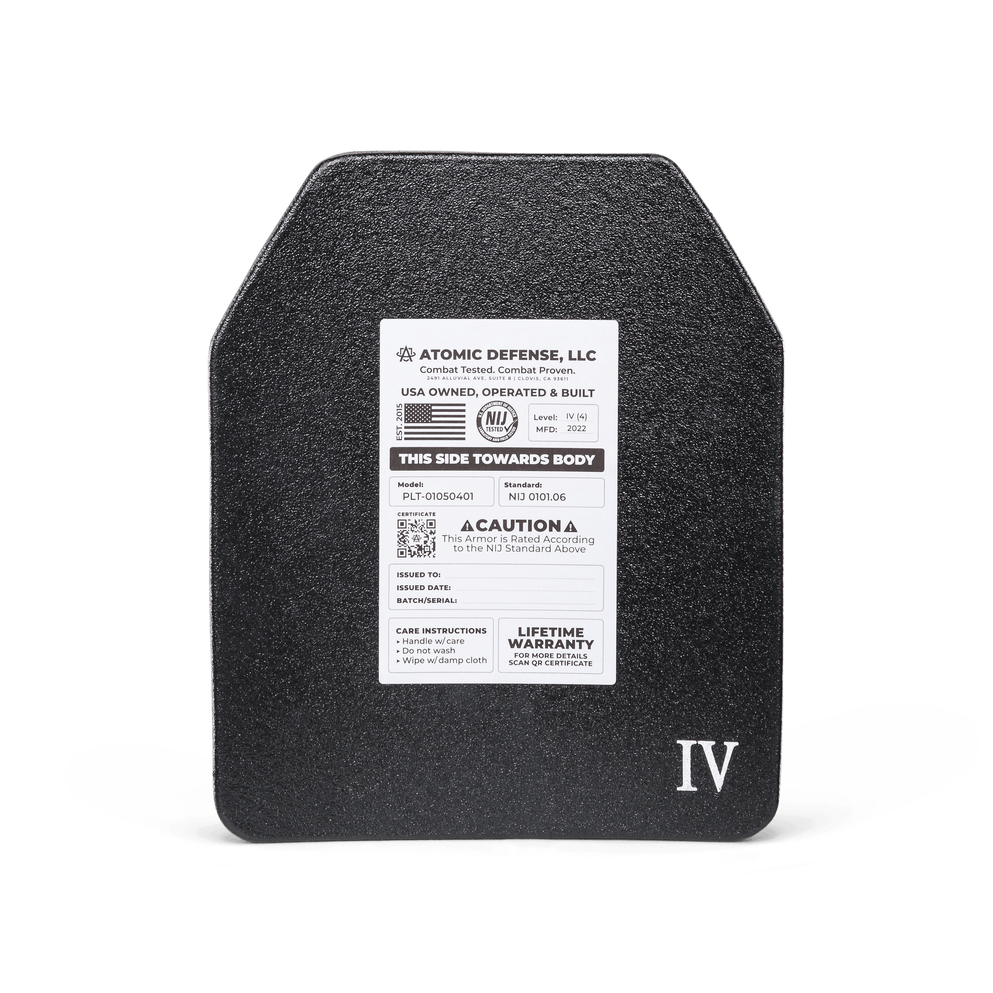 NIJ Level IV Body Armor Plate - ESAPI/XSAPI
