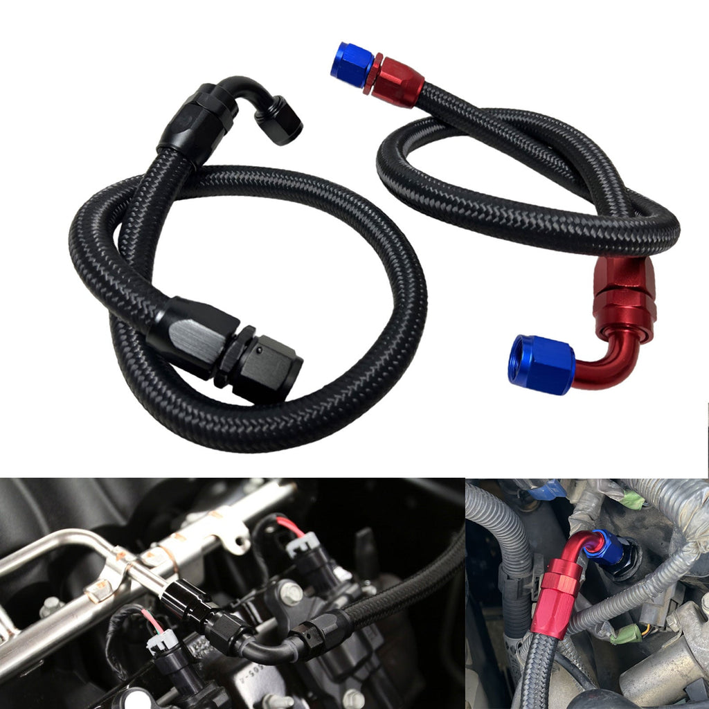 Black Fuel Hose Oil Fuel Gas Line AN6-AN8-AN10 Nylon Braided / BUILD YOUR OWN