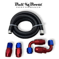 AN6 -6AN Fitting Stainless Steel Braided Oil Fuel Hose Line Kit 5Feet