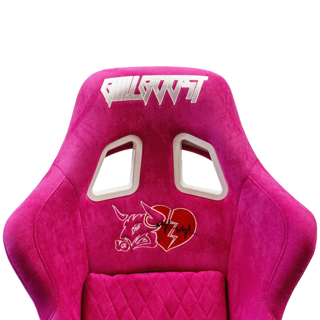 Pink Bull Boost Adjustable Racing Lowered Heartbreak Bucket Seat with Slider Rails