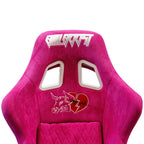 Pink Bull Boost Adjustable Racing Lowered Heartbreak Bucket Seat with Slider Rails