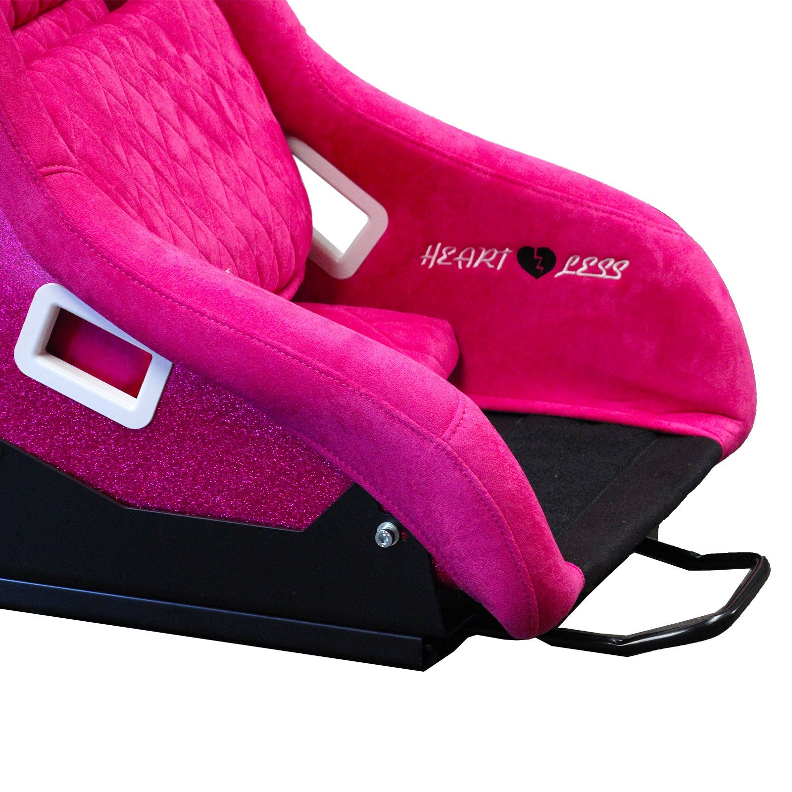 Pink Bull Boost Adjustable Racing Lowered Heartbreak Bucket Seat with Slider Rails