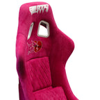 Pink Bull Boost Adjustable Racing Lowered Heartbreak Bucket Seat with Slider Rails