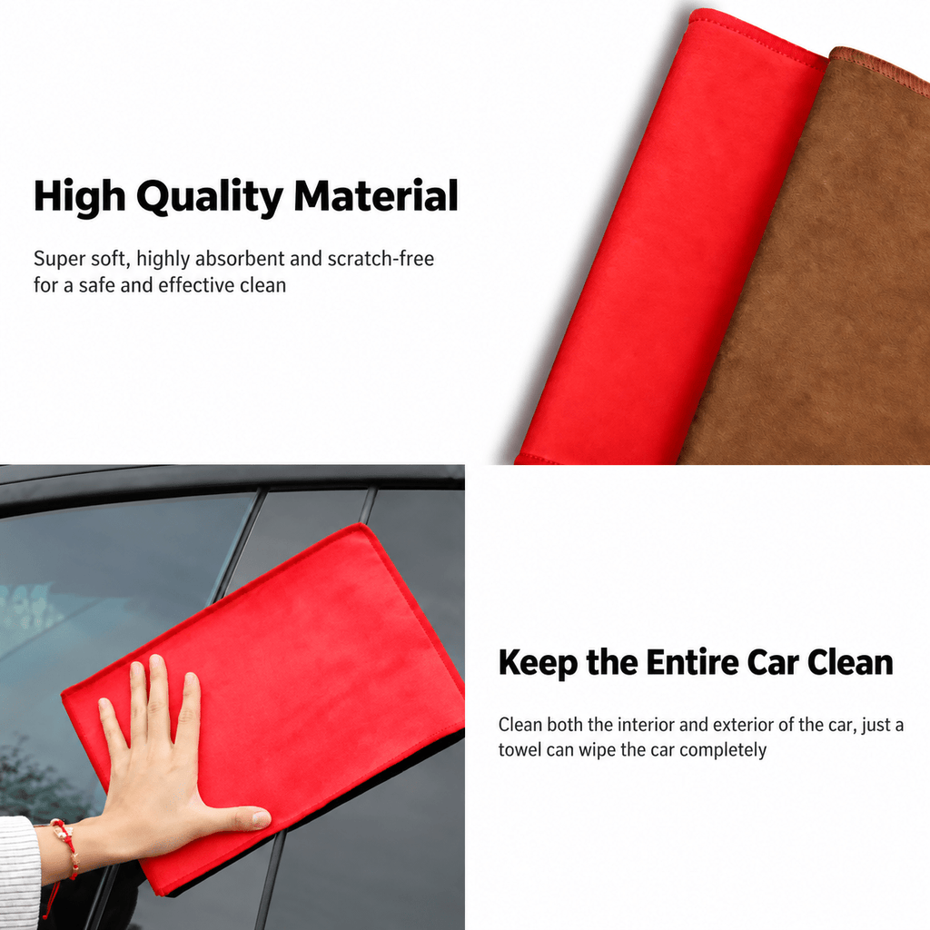 Premium Dual-Sided Microfiber Towel | 8x Absorbent | Coral Velvet + Suede | 28×20cm
