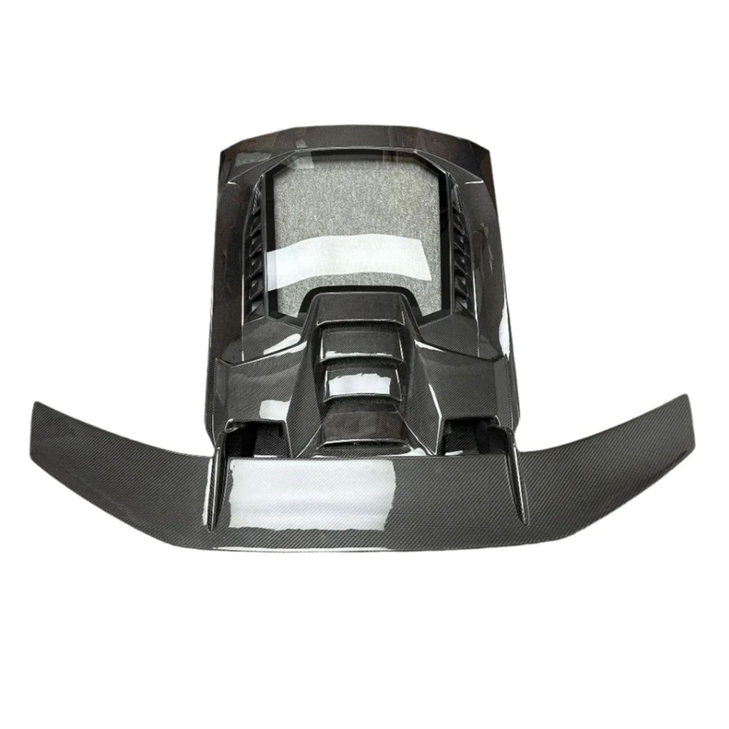 Performant Style Dry Carbon Fiber Engine Hood with Rear Wing for Lamborghini Huracan LP580 LP610