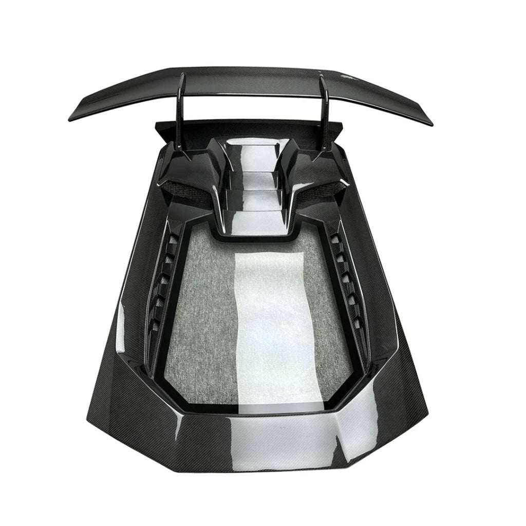 Performant Style Dry Carbon Fiber Engine Hood with Rear Wing for Lamborghini Huracan LP580 LP610