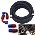 10AN/8AN/6AN Fitting Stainless Steel Braided Oil Fuel Hose Line Kit 5Feet Red