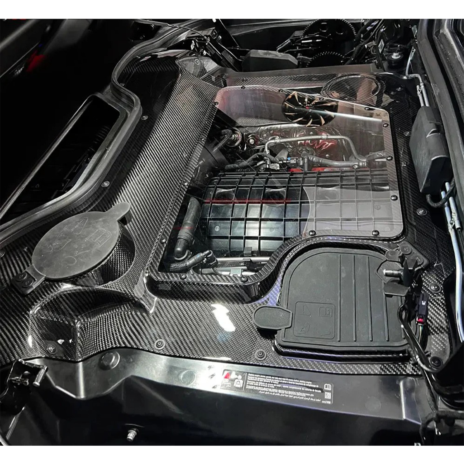 Prepreg Carbon Fiber Engine Bay Cover for Chevrolet Corvette C8 Z51 Z06 HTC Convertible