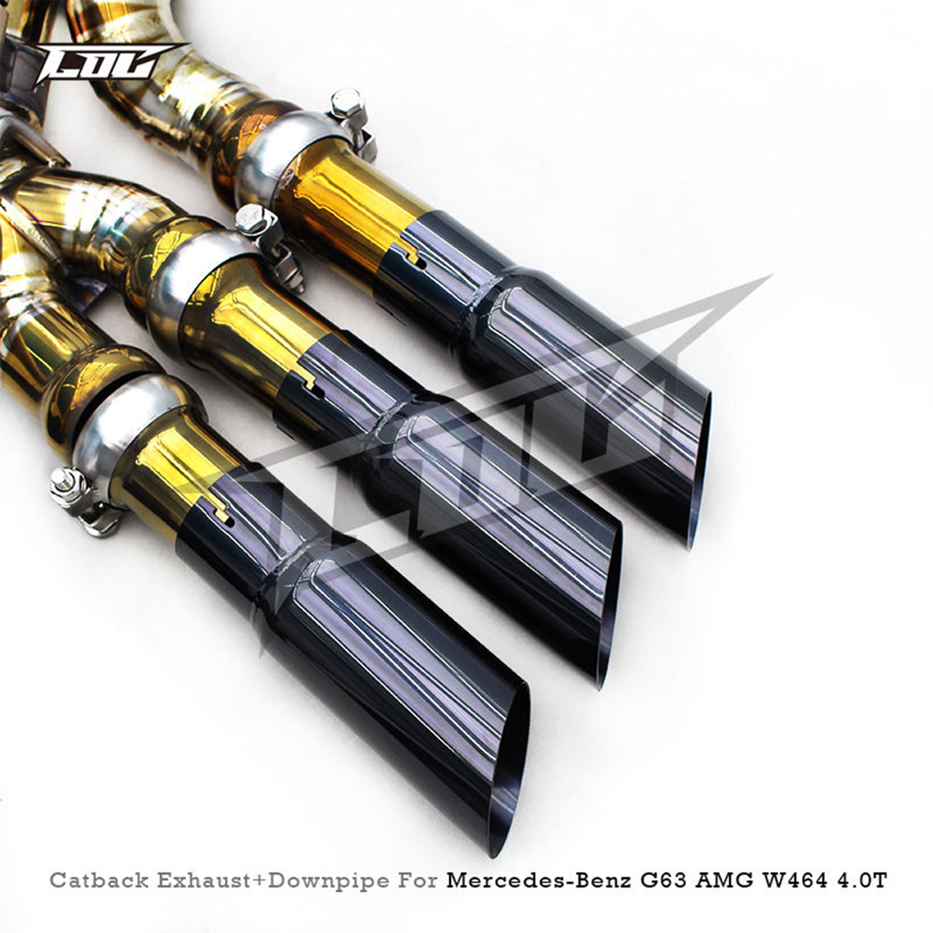 Titanium Catback Exhaust System with Free Flow Downpipes for Mercedes Benz G63 AMG W464 4.0T
