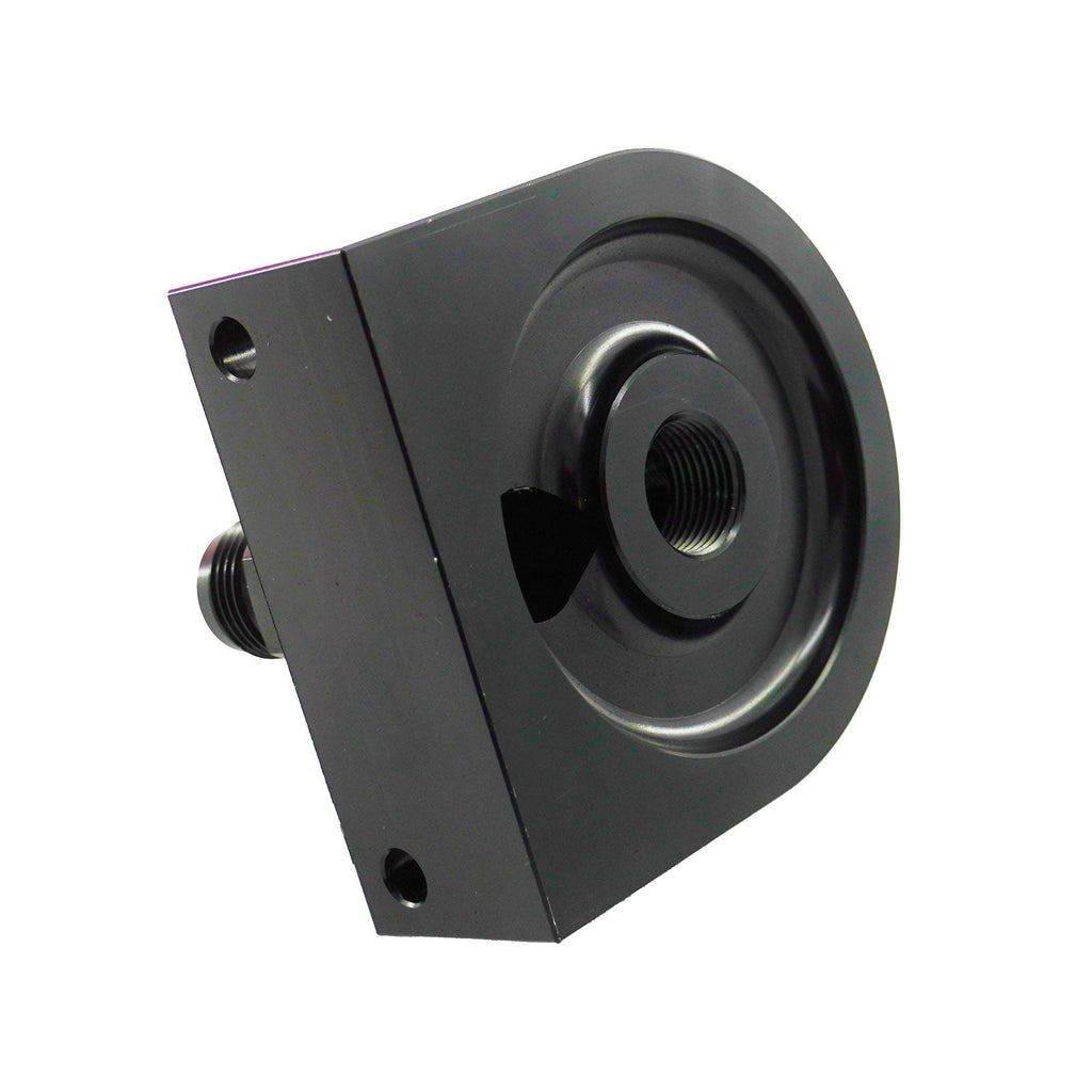 Billet Remote Oil Filter Relocation Mounting Bracket -10 AN with Pressure Port