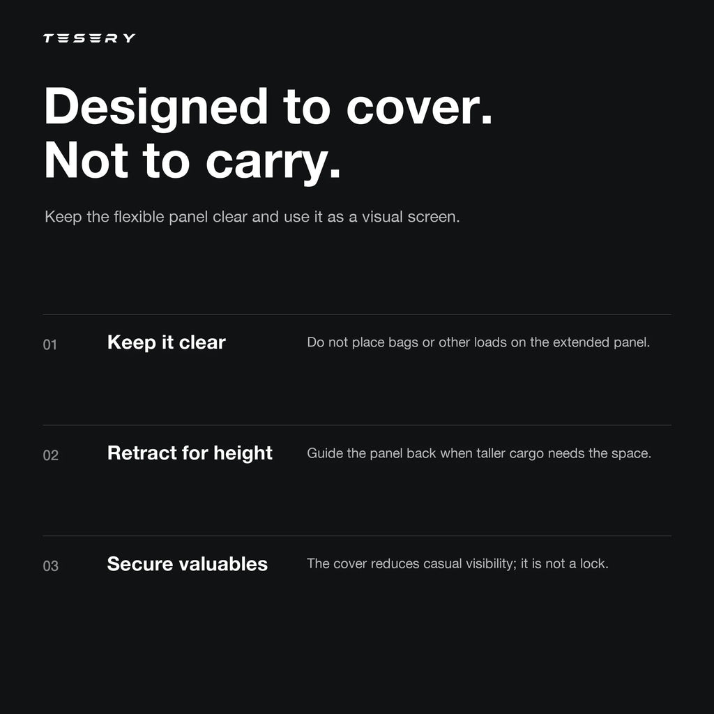 Retractable Cargo Cover for Model Y Juniper