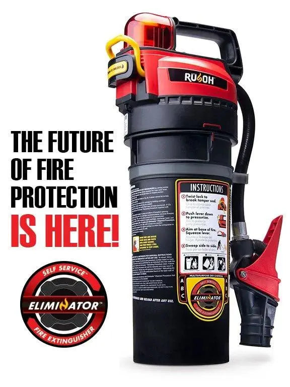 Rusoh Eliminator 10lb ABC High-Flow Dry Chemical Fire Extinguisher Self-Service Reloadable