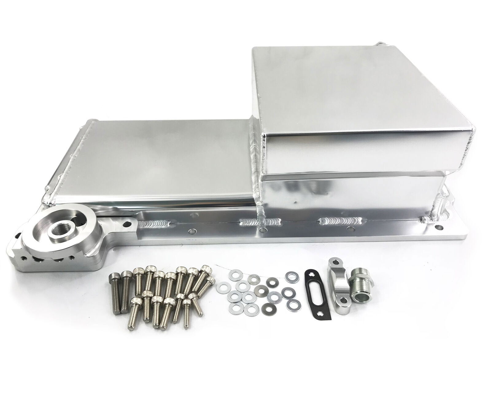 Racing Front Sump Aluminum LS1 LS2 LS6 Oil Pan w/billet Oil Filter Adapter