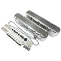 Aluminum finned Valve Covers w/ Coil Mounts & Cover for LS Engine Polished