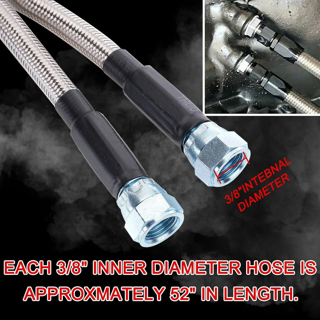 For GM Chevy 1996 &Newer 4L80E Flexible SS Braided Transmission Cooler Hose Line