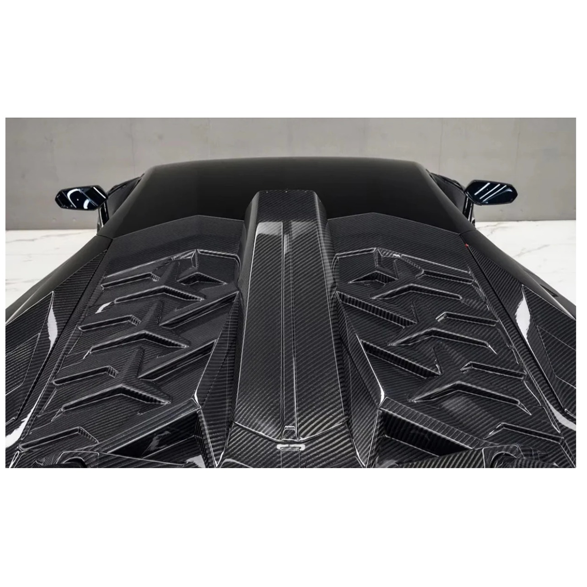 SVV Style Dry Carbon Fiber Rear Wing with Engine Hood for Lamborghini Aventador LP700 LP740 LP750 Coupe