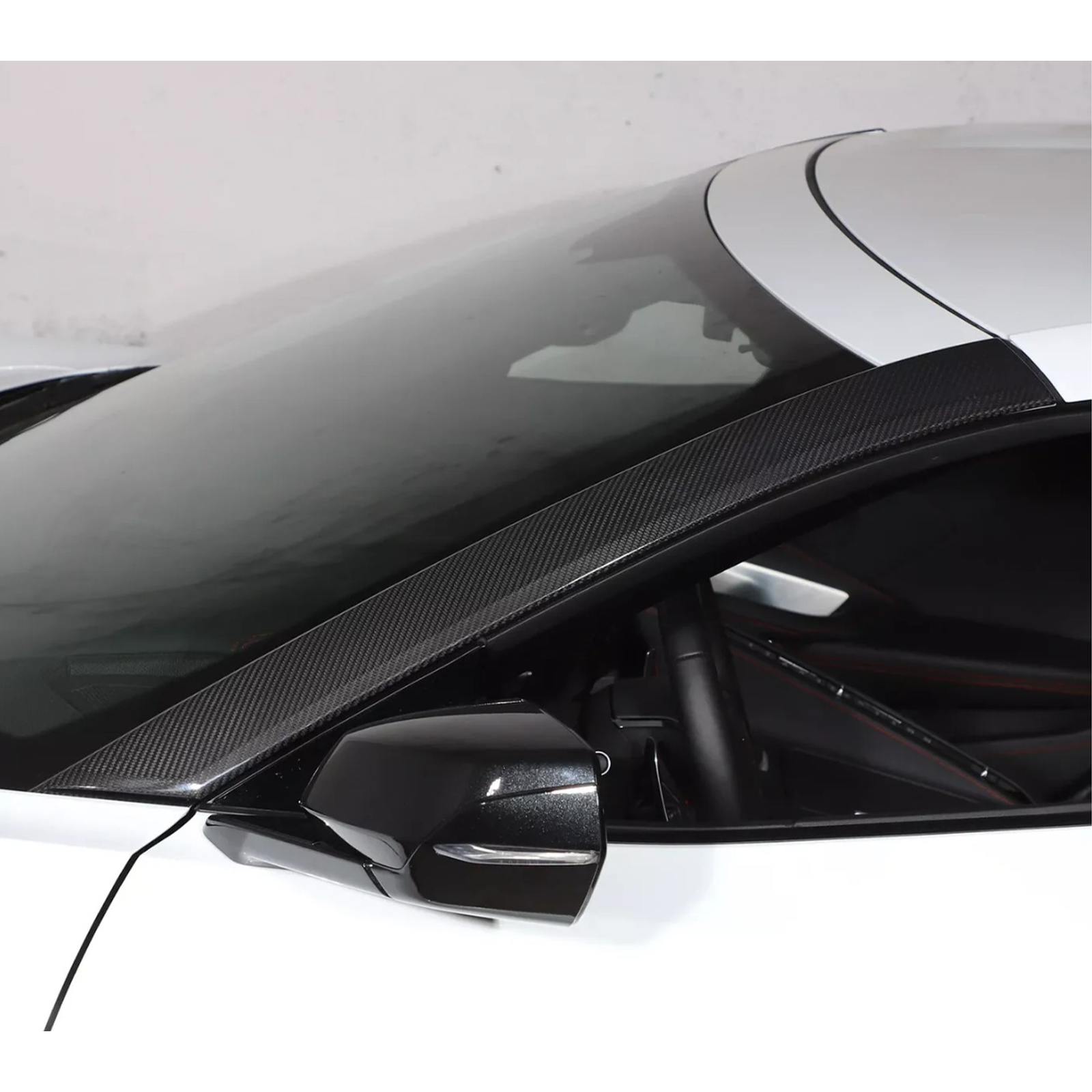 Dry Carbon Fiber A‑Pillar Cover Trim for Chevrolet Corvette C8