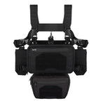Signal & Steel Modular Mini Chest Rig – Adjustable MOLLE Micro Rig with Magazine Pouches