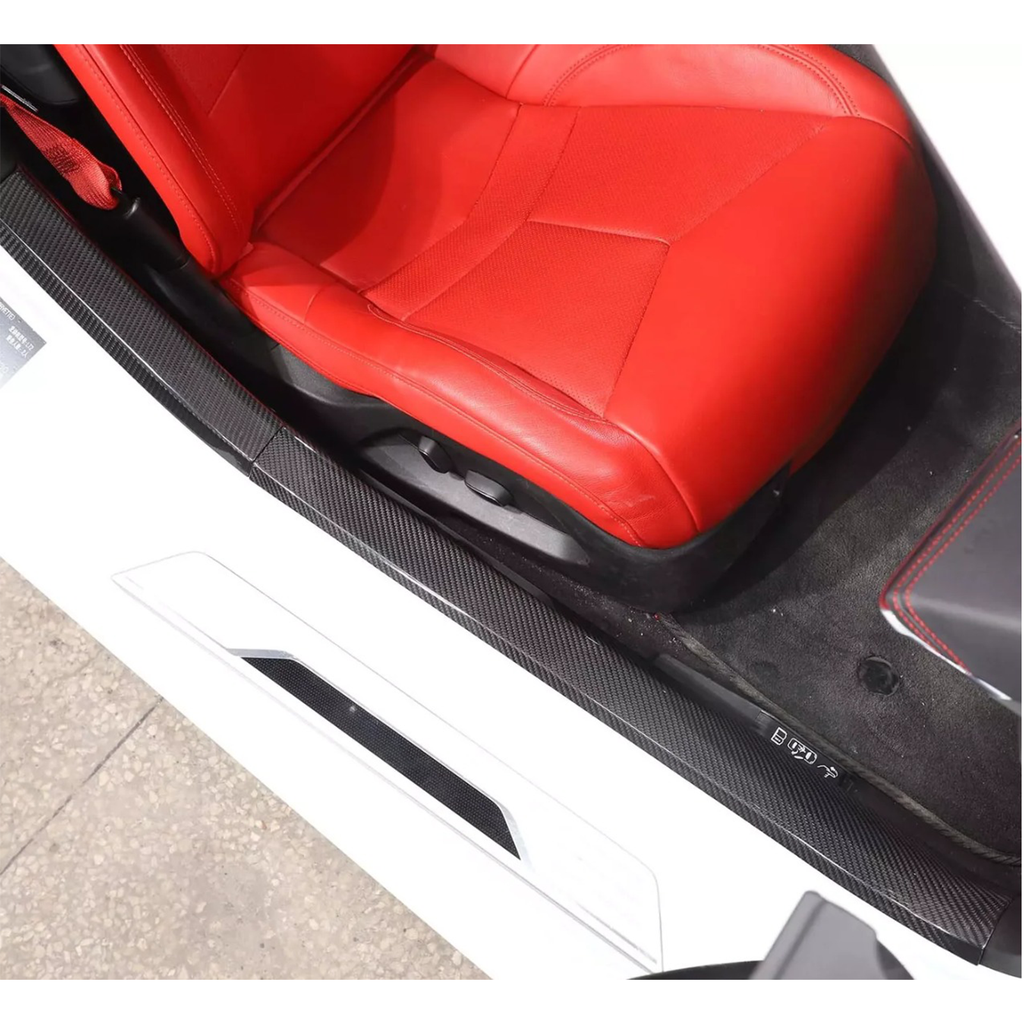 Carbon Fiber Interior Door Sill Trim Cover for Chevrolet Corvette C8 Z51 Z06