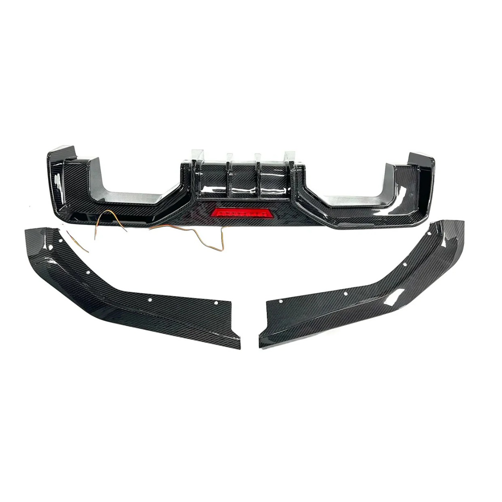 Carbon Fiber AD Style Rear Diffuser w/ LED Light for BMW G80 G81 G82 G83 M3 M4