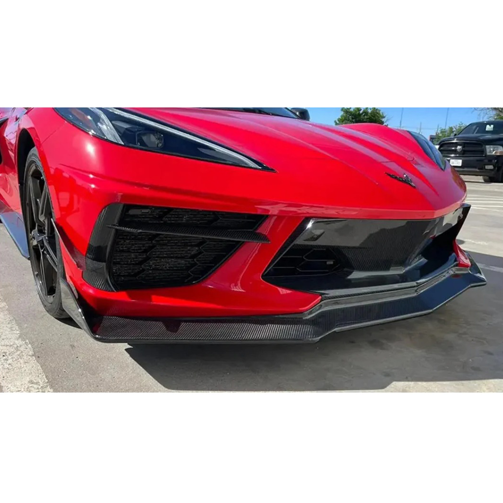 V Style Carbon Fiber Front Lip for Chevrolet Corvette C8
