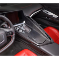 Carbon Fiber Center Console Cover + Cup Holder Lid Cover for Chevrolet Corvette C8