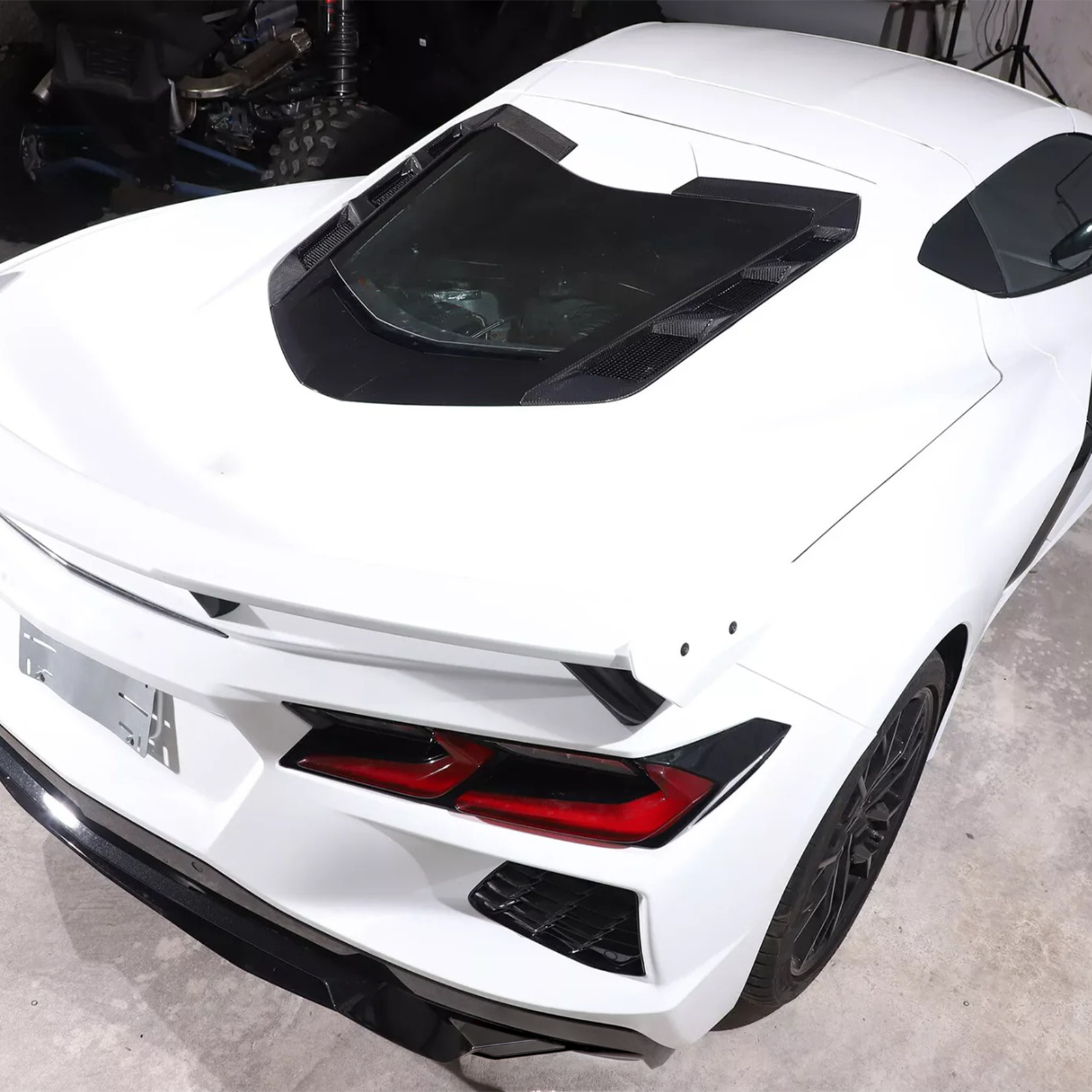 Carbon Fiber Rear Window Trim Cover Set for Chevrolet Corvette C8 Coupe