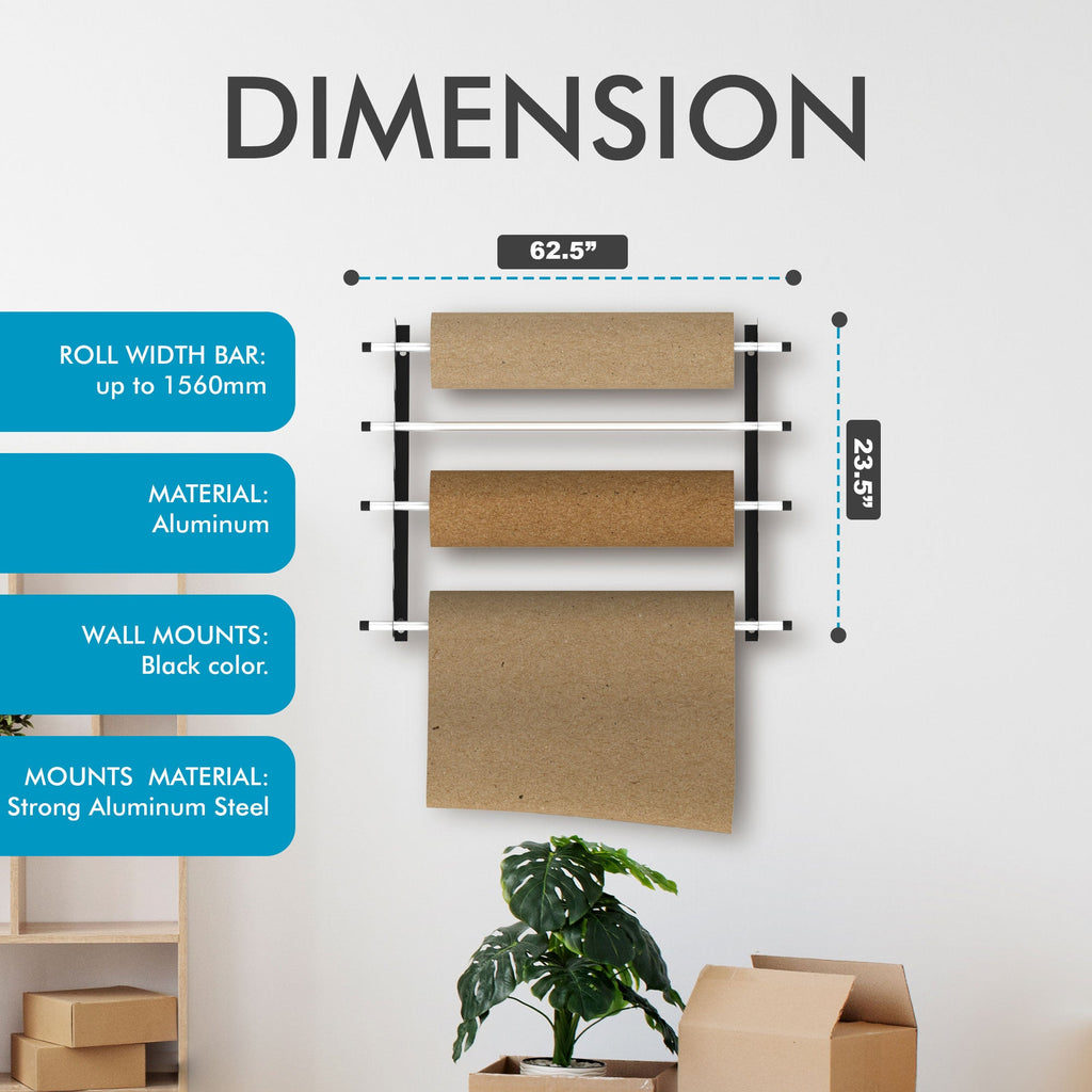 Car Vinyl Wrap Wrapping Sheet Sticker Decal Wall Rack/Holder Brown Shipping Paper Dispenser - 156cm