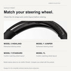 Steering Wheel Trim Covers for Model Y Juniper / Model 3 Highland | Real Dry Carbon Fiber