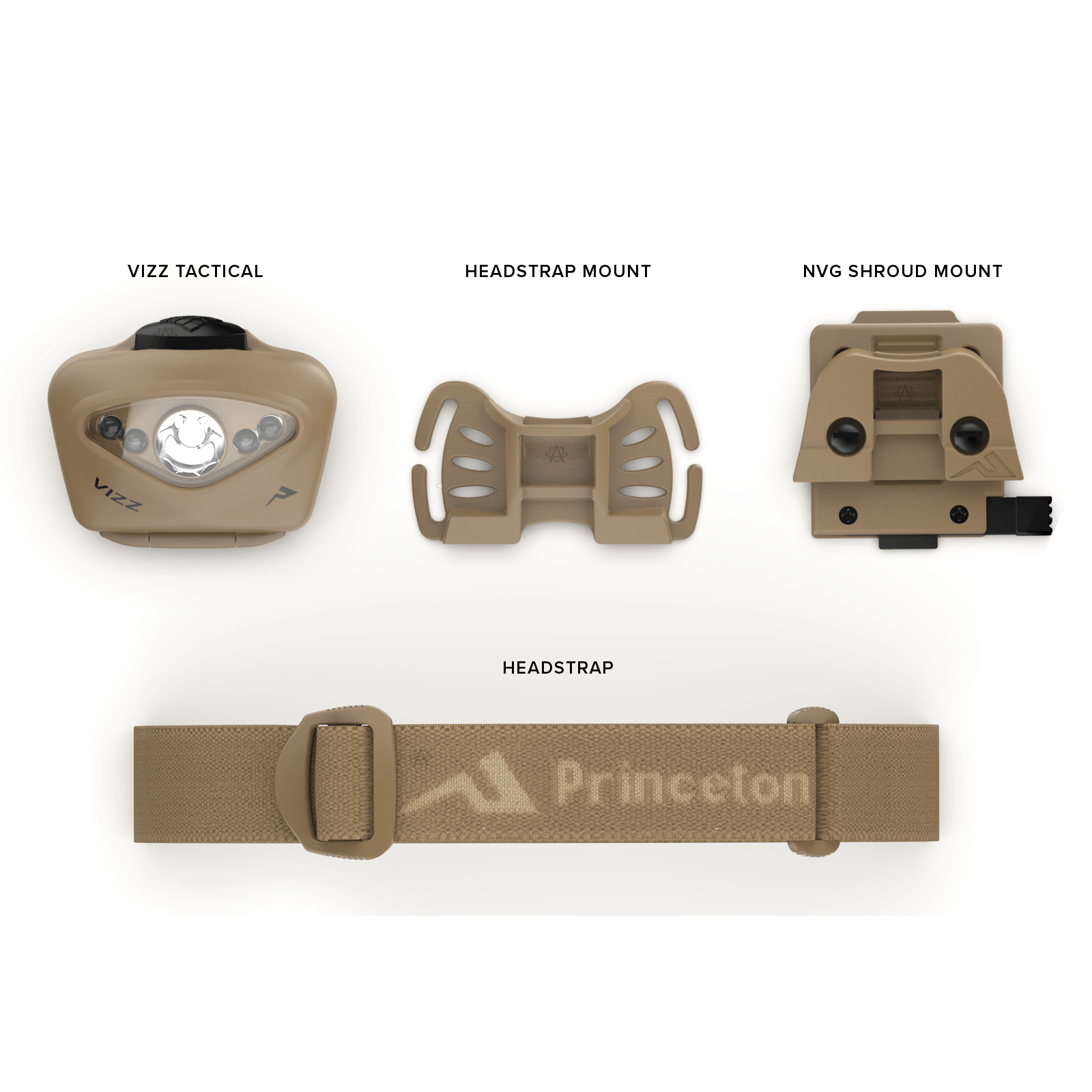 Princeton Tec Vizz Tactical MPLS - 550 Lumens Headlamp - Made in USA