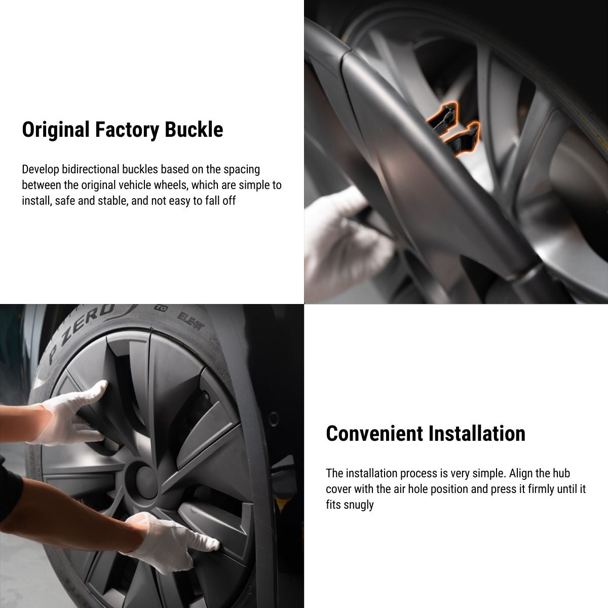 TESERY 19″ Gemini Dark Wheels Cover for Model Y (4PCS)
