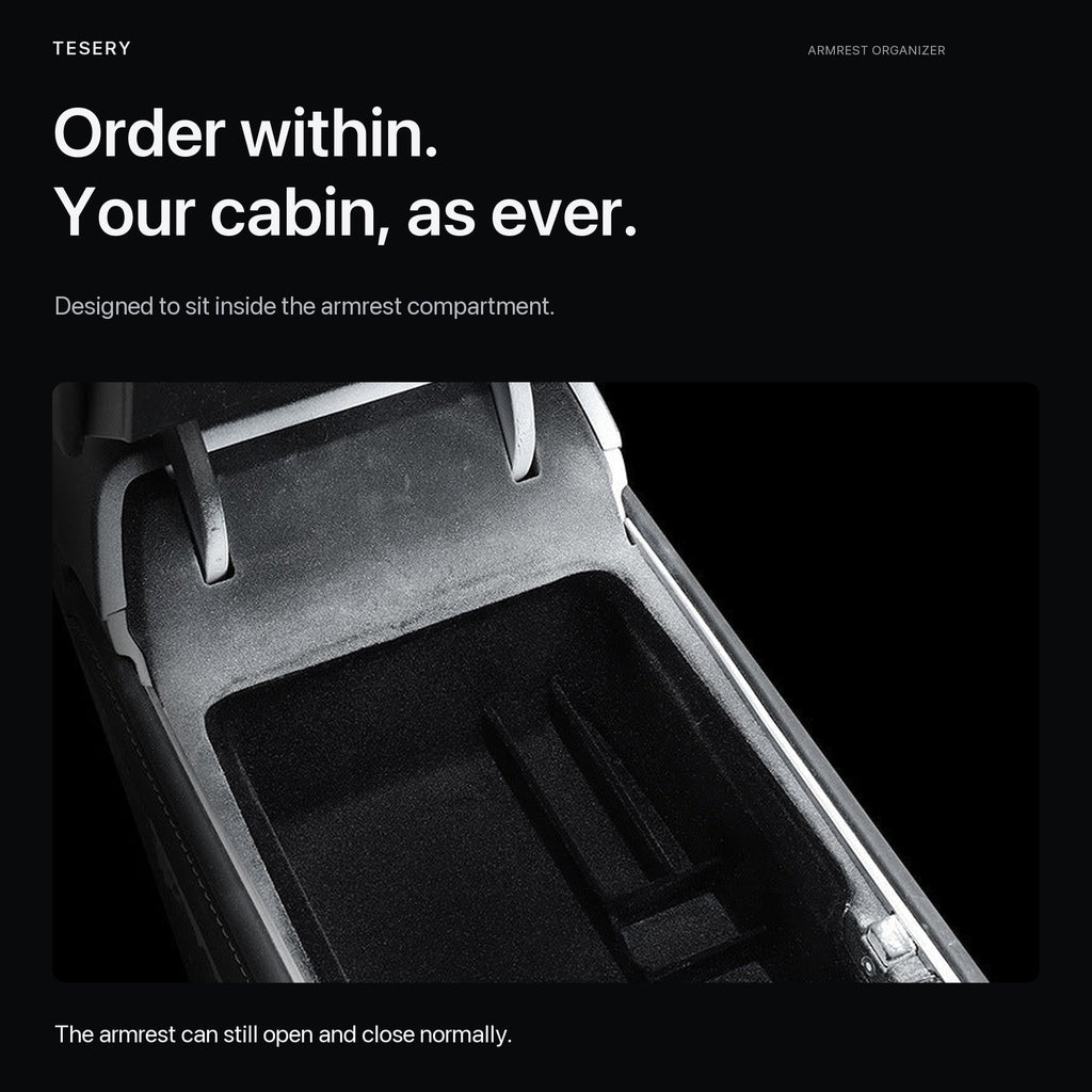 TESERY Armrest Organizer Console Tray for Model 3 / Model Y