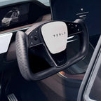 TESERY Touch Horn Carbon Fiber Yoke Plaid Steering Wheel Upgrade for Tesla Model S / X 2021-2023