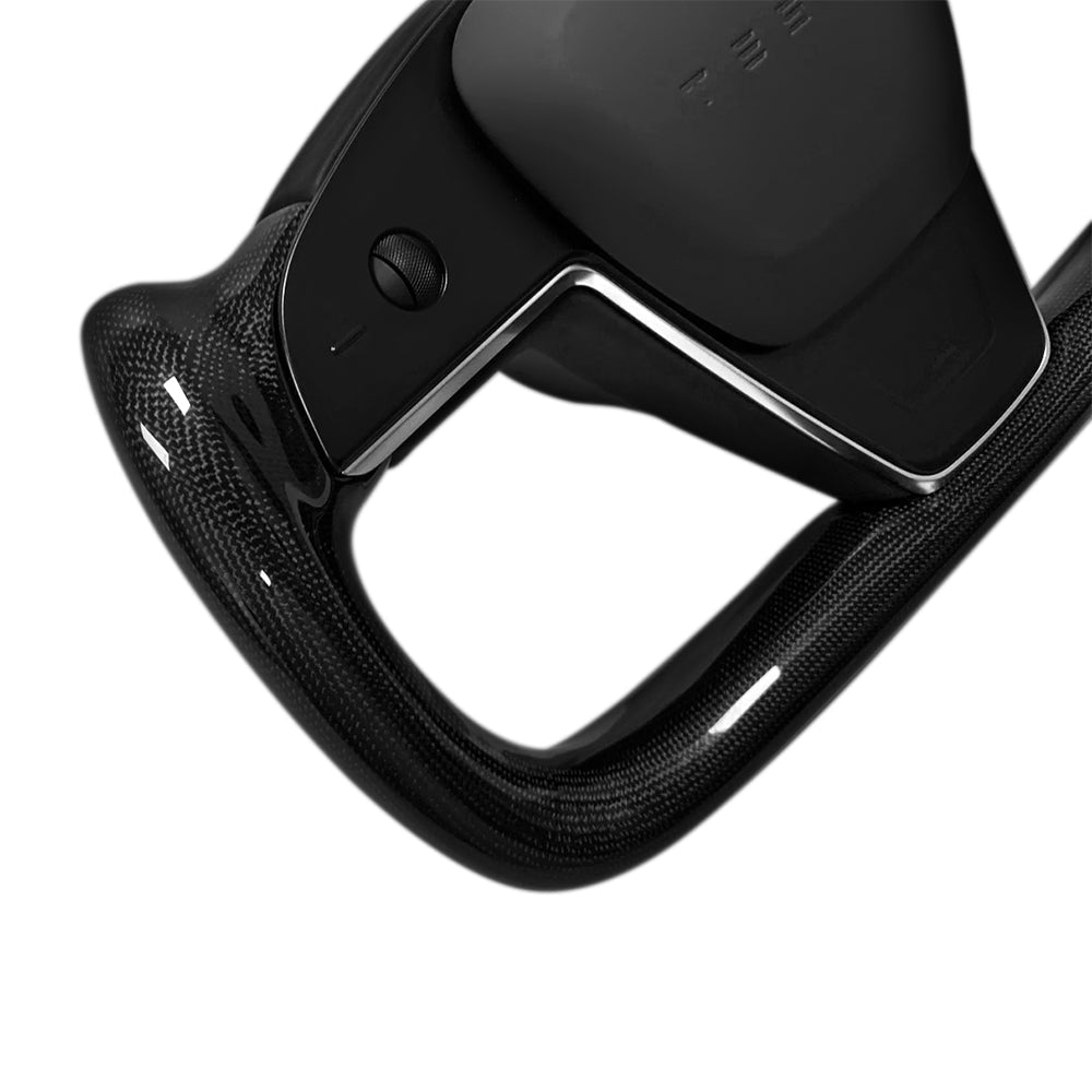 TESERY Touch Horn Carbon Fiber Yoke Plaid Steering Wheel Upgrade for Tesla Model S / X 2021-2023