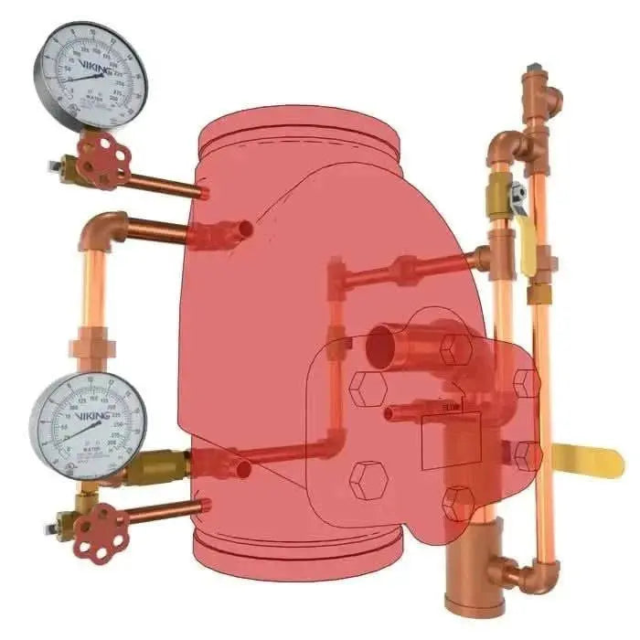 Trim 8" Alarm Vertical J-1 Brass Check Valve