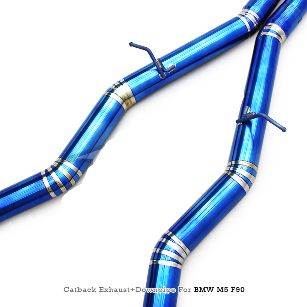 Valved Titanium Catback Exhaust System Downpipe for BMW M5 F90 4.4T